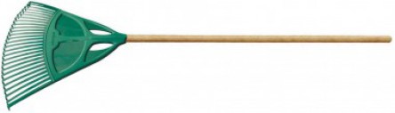 Plastic professional XL broom (flat rods) with wooden handle 130 cm